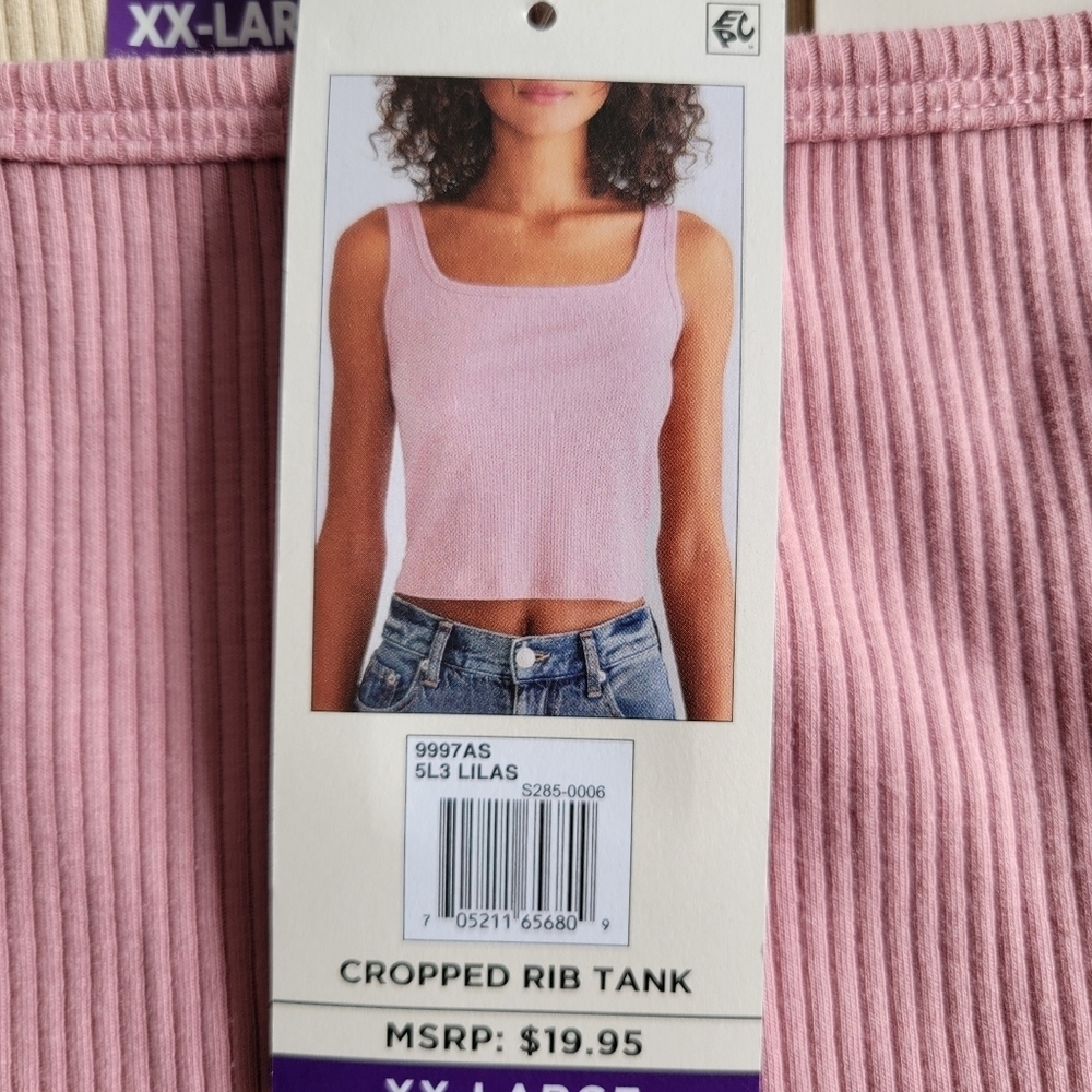 Four Aeropostale Ribbed Cropped Tanks. - Picture 6 of 7